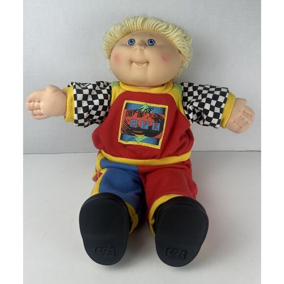 Cabbage Patch Kids Other - First Edition Racing Cabbage Patch Kids Boy w/ Blonde Hair & Blue Eyes